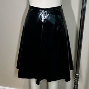 PRADA Faux Leather/Vinyl A-Line Skirt